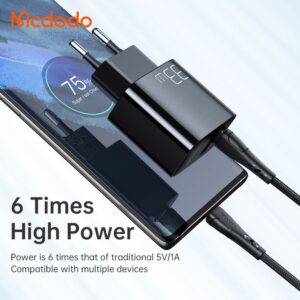 شارژر آداپتور دیواری فست شارژ 33 واتی مک دودو مدل MCDODO CH-0922 بهمراه کابل شارژ