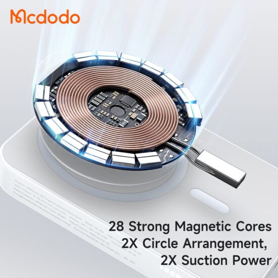 پاوربانک وایرلس مگ سیف 20 وات 10000 مک دودو مدل MCDODO MC-426 بهمراه کابل شارژ