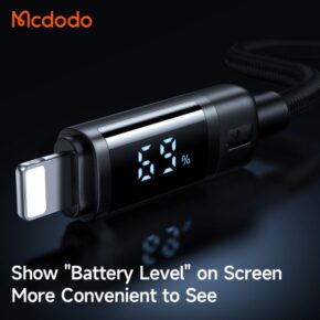 کابل شارژ سریع لایتنینگ 3 آمپر مک دودو مدل MCDODO CA-5000 نمایشگر دیجیتال 1.2متر