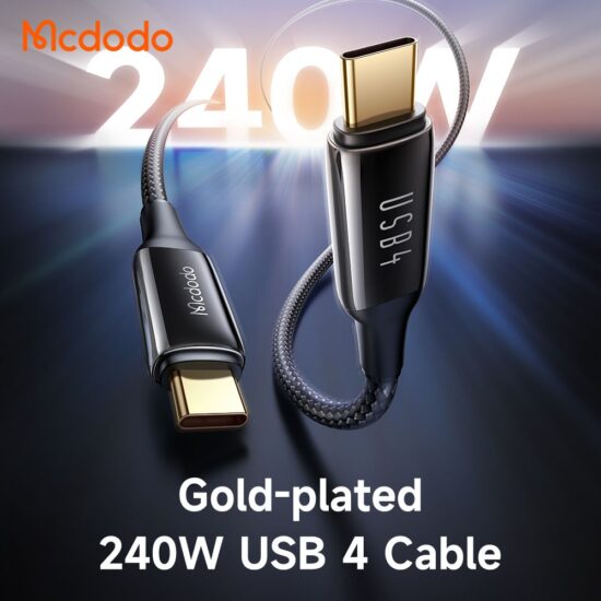کابل شارژ و انتقال تصویر 240 واتی دو سر تایپ سی مک دودو مدل MCDODO CA-2990 طول 1.2متر