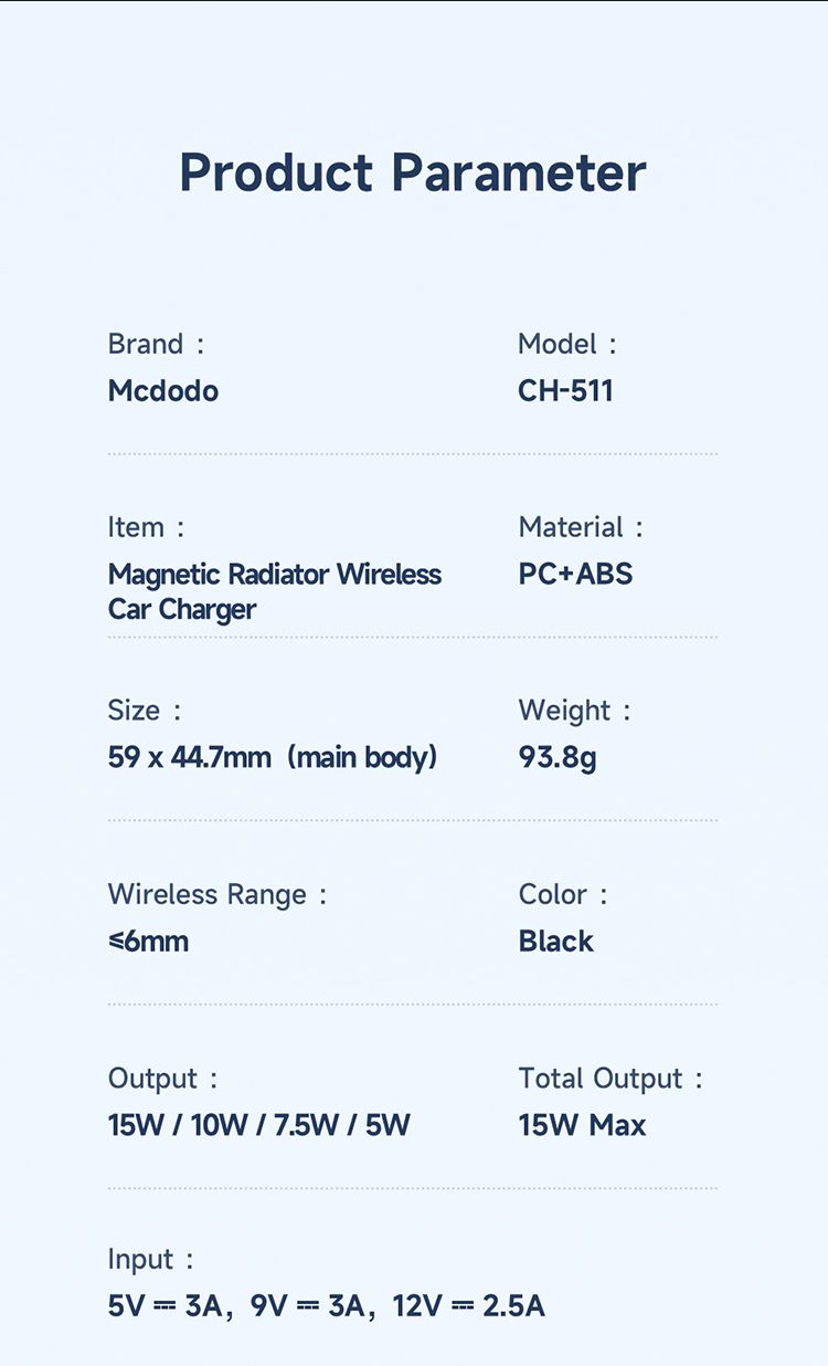 هولدر و شارژر وایرلس با فن خنک کننده مک دودو مدل MCDODO CH-5110 بهمراه کابل شارژ + جانبی360