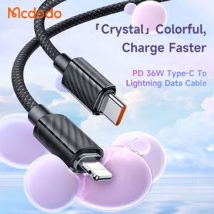 کابل شارژ تایپ سی به لایتنینگ 36واتی مک دودو مدل MCDODO CA-3660 طول 1.2متر