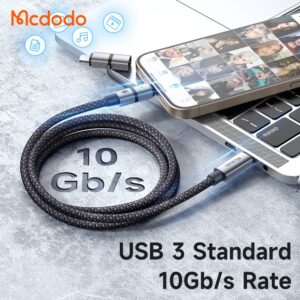 کابل شارژ و انتقال تصویر 100واتی تایپ سی به لایتنینگ+تایپ سی مک دودو مدل MCDODO CA-0450