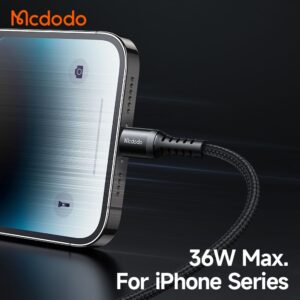 کابل شارژ تایپ سی به لایتنینگ 36 واتی مک دودو مدل MCDODO CA-5631 طول 1متر