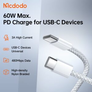 کابل شارژ تایپ سی به تایپ سی 60 واتی مک دودو مدل MCDODO CA-5690 طول 1 متر