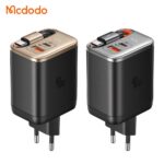 شارژر آداپتور دیواری 2پورت 40وات مک دودو مدل MCDODO CH-428 GaN با کابل جمع شونده تایپ سی