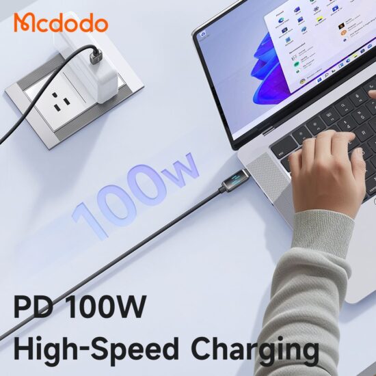 کابل شارژ سریع تایپ سی به تایپ سی 100 وات مک دودو مدل MCDODO CA-4250 طول 1.2متر