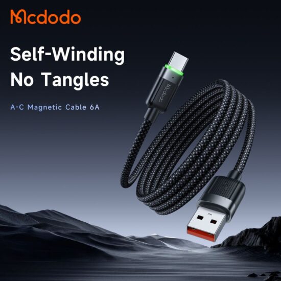 کابل شارژ سریع USB به تایپ سی بدنه مگنتی 100 وات مک دودو مدل MCDODO CA-5650 طول 1.2متر