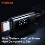 کابل شارژ سریع تایپ سی به تایپ سی 60 وات مک دودو مدل MCDODO CA-5780 نمایشگر دیجیتال طول 1.2متر