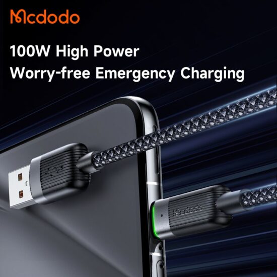 کابل شارژ سریع USB به تایپ سی بدنه مگنتی 100 وات مک دودو مدل MCDODO CA-5650 طول 1.2متر