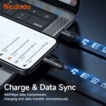 کابل شارژ سریع تایپ سی به تایپ سی 60 وات مک دودو مدل MCDODO CA-5780 نمایشگر دیجیتال طول 1.2متر