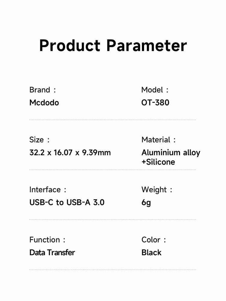 تبدیل پورت تایپ سی USB-C به یو اس بی 3.0 USB-A ورژن3.0 مک دودو مدل MCDODO OT-380 | جانبی360