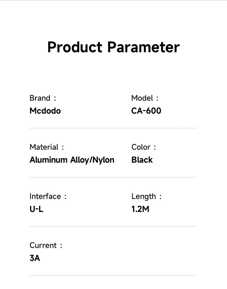 کابل شارژ سریع USB به لایتنینگ 3 آمپر بدنه مگنتی خود سیم پیچ مک دودو مدل MCDODO CA-600طول 1.2متر | جانبی360