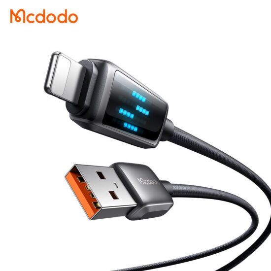 کابل شارژ سریع لایتنینگ 3 آمپر مک دودو مدل MCDODO CA-5250 نمایشگر دیجیتال 1.2متر