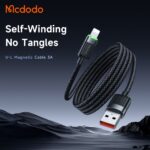 کابل شارژ سریع لایتنینگ 3 آمپر بدنه مگنتی مک دودو مدل MCDODO CA-6000طول 1.2متر