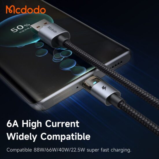 کابل شارژ سریع USB به تایپ سی 100وات 6 آمپر مک دودو مدل MCDODO CA-689 طول 1.2متر