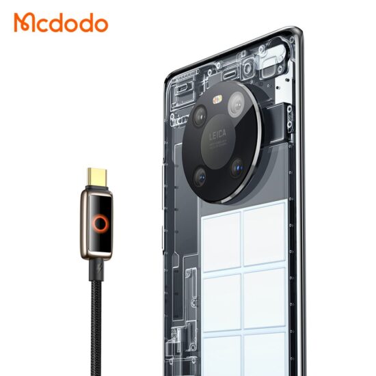 کابل شارژ سریع USB به تایپ سی 100وات قطع کن اتومات 6 آمپر مک دودو مدل MCDODO CA-6650 طول 1.2متر