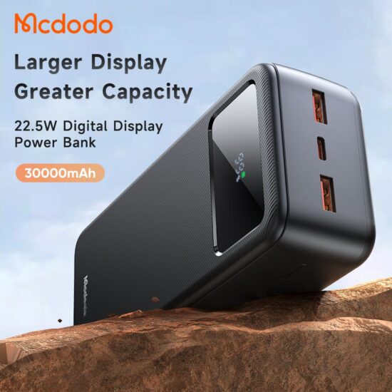 پاوربانک 22.5 وات ظرفیت 30000 مک دودو مدل MCDODO MC-4240 بهمراه کابل شارژ
