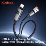 کابل شارژ سریع USB به لایتنینگ 3 آمپر مک دودو مدل MCDODO CA-6490 نمایشگر دیجیتال طول 1.2متر