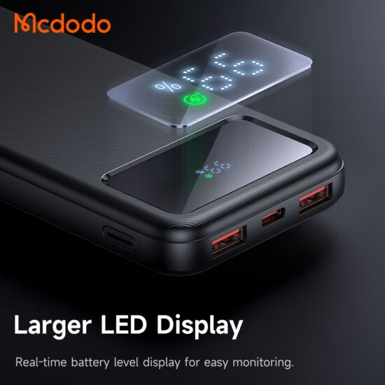 پاوربانک 22.5 وات ظرفیت 10000 مک دودو مدل MCDODO MC-4220 بهمراه کابل شارژ