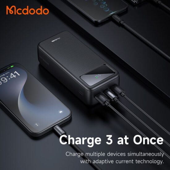 پاوربانک 22.5 وات ظرفیت 30000 مک دودو مدل MCDODO MC-4240 بهمراه کابل شارژ