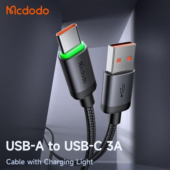 کابل شارژ سریع USB به تایپ سی 60وات 3 آمپر مک دودو مدل MCDODO CA-3960 طول 1متر