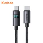 کابل شارژ سریع تایپ سی به تایپ سی 100 وات کارپلی مک دودو مدل MCDODO CA-5610 نمایشگر دیجیتال طول 1.2متر