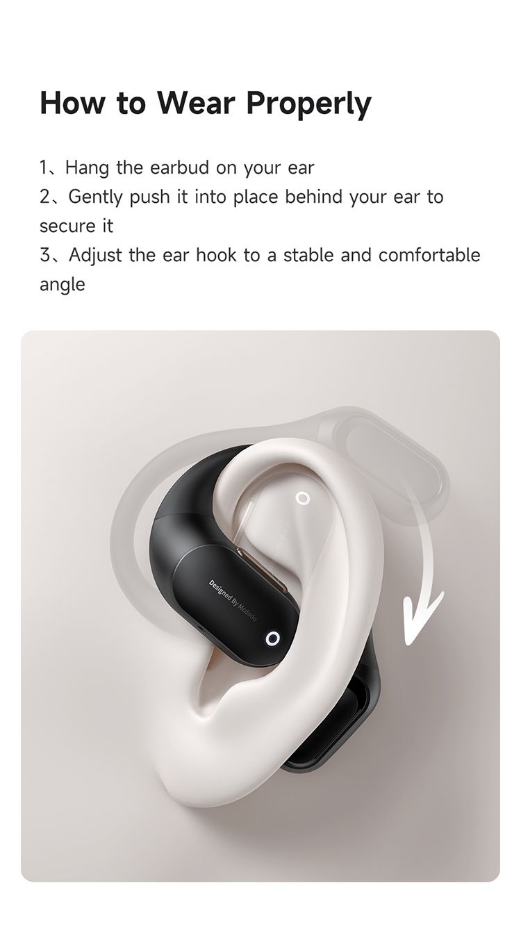 هندزفری بلوتوثی القایی (گوش باز) مک دودو مدل MCDODO HP-007 بهمراه کابل شارژ | جانبی360