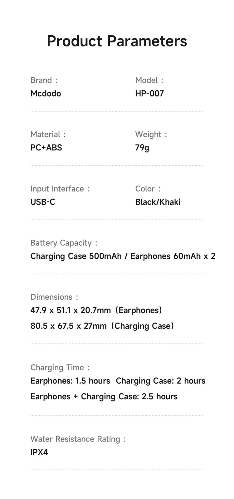 هندزفری بلوتوثی القایی (گوش باز) مک دودو مدل MCDODO HP-007 بهمراه کابل شارژ | جانبی360