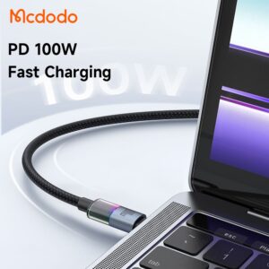 کابل شارژ سریع تایپ سی به تایپ سی 100 وات 5 آمپر مک دودو مدل MCDODO CA-8200 طول 1.2متر
