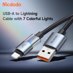 کابل شارژ سریع لایتنینگ 3 آمپر هفت رنگ برند مک دودو مدل MCDODO CA-8170 طول 1.2متر