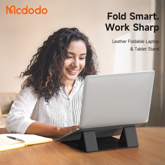 استند پایه نگهدارنده تاشو چرمی لپتاپ و تبلت برند مک دودو مدل MCDODO FS-802