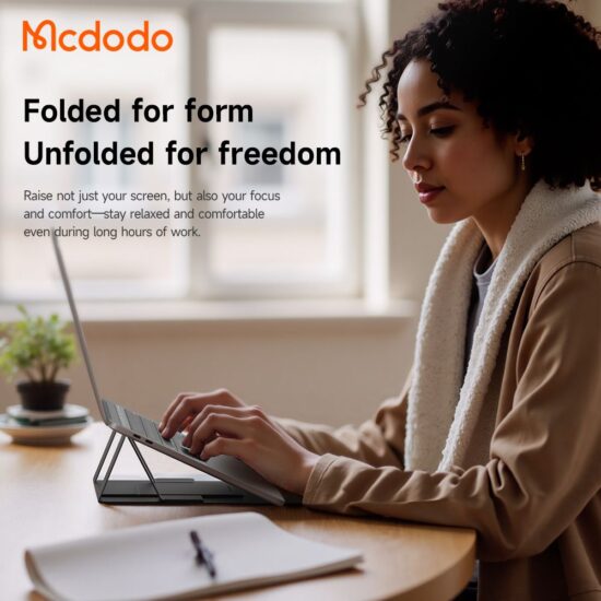 استند پایه نگهدارنده تاشو چرمی لپتاپ و تبلت برند مک دودو مدل MCDODO FS-802