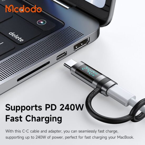 تبدیل نمایشگردار 240 واتی تاپ سی به تایپ سی مک دودو مدل MCDODO OT-2620 نمایشگر دیجیتال