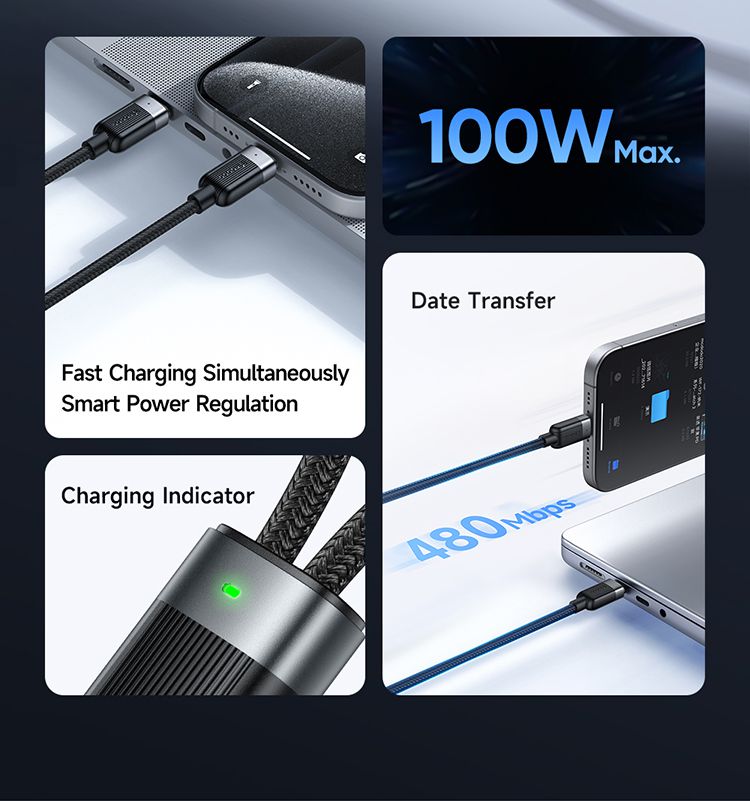 کابل شارژ سریع و انتقال دیتا توان خروجی 100وات پورت تایپ سی به 2 پورت تایپ سی برند مک دودو مدل MCDODO CA-678 | جانبی360