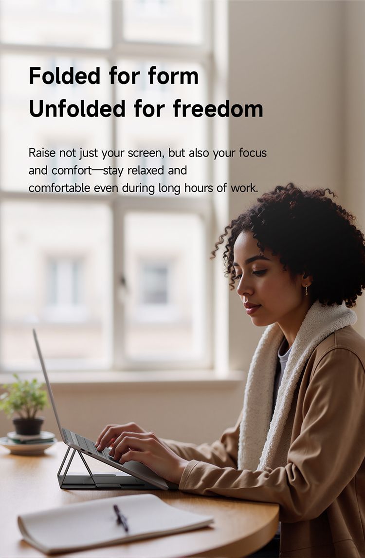 استند و پایه نگهدارنده خنک کن لپتاپ و تبلت با قابلیت تاشوندگی و تنظیم ارتفاع 2 حالته از جنس چرم از برند مک دودو مدل MCDODO FS-8020 | جانبی360