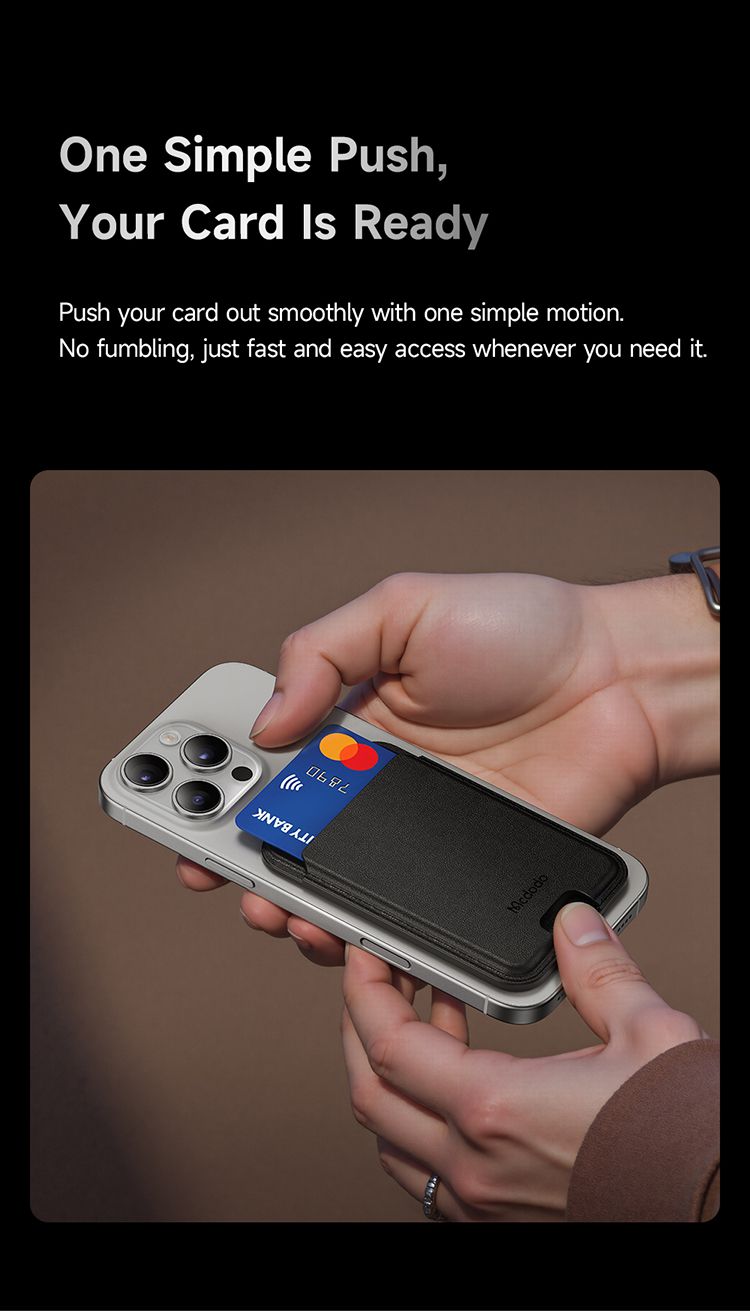 جاکارتی چرمی مگنتی آهنربایی برای پشت موبایل با ظرفیت 3 کارت بانکی برند مک دودو مدل MCDODO WH-792 | جانبی360