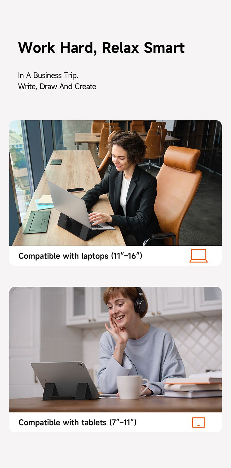 استند و پایه نگهدارنده خنک کن لپتاپ و تبلت با قابلیت تاشوندگی و تنظیم ارتفاع 2 حالته از جنس چرم از برند مک دودو مدل MCDODO FS-8020 | جانبی360