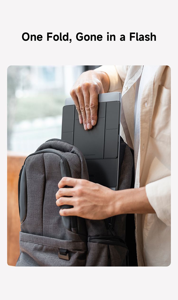 استند و پایه نگهدارنده خنک کن لپتاپ و تبلت با قابلیت تاشوندگی و تنظیم ارتفاع 2 حالته از جنس چرم از برند مک دودو مدل MCDODO FS-8020 | جانبی360