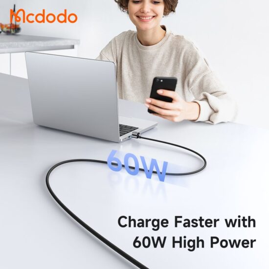کابل شارژ چندسر 60وات مگنتی 4 کاره USB-A+لایتنینگ+تایپ سی مک دودو مدل MCDODO CA-6560