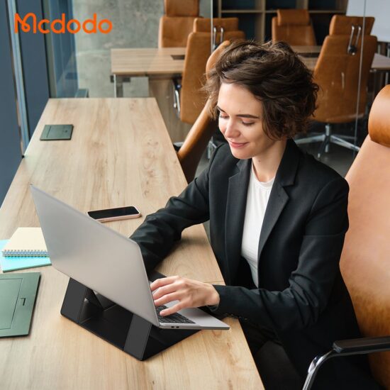 استند پایه نگهدارنده تاشو چرمی لپتاپ و تبلت برند مک دودو مدل MCDODO FS-802