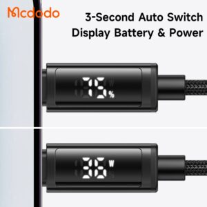 کابل شارژ تایپ سی به لایتنینگ 36 واتی مک دودو مدل MCDODO CA-7990 نمایشگر دیجیتال 1.2متر
