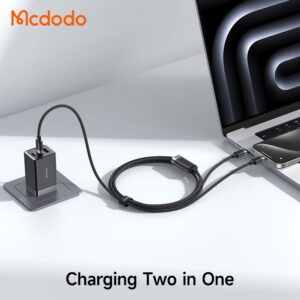 کابل شارژ سریع 100وات تایپ سی به 2 پورت تایپ سی مک دودو مدل MCDODO CA-6780