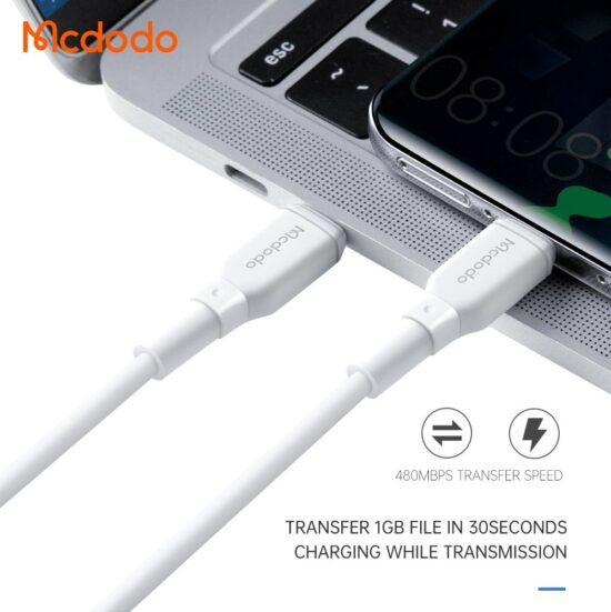 کابل شارژ سریع تایپ سی به تایپ سی 100 وات 5 آمپر مک دودو مدل MCDODO CA-8350 طول 1.2متر