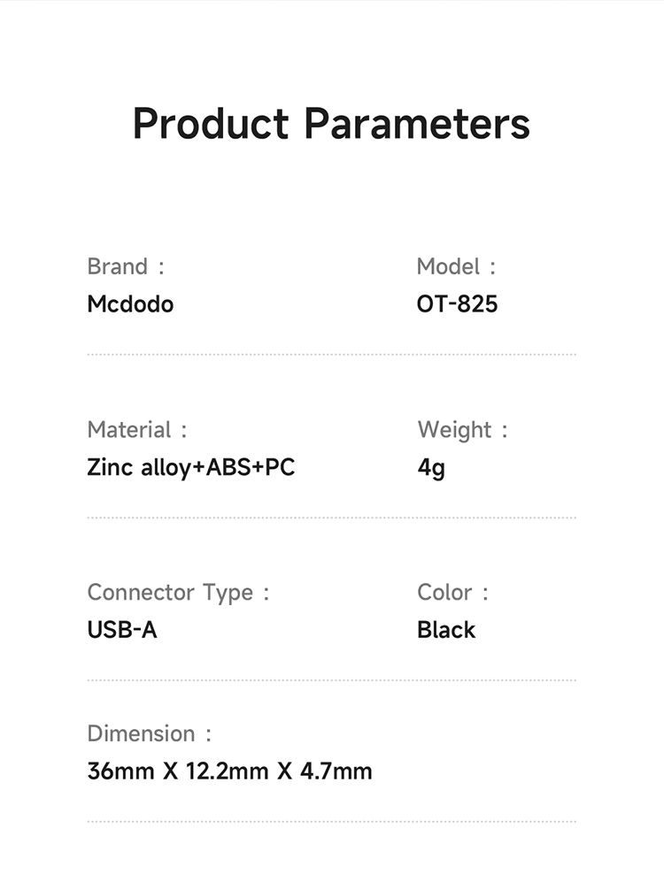 گیرنده صوتی بلوتوثی بیسیم وایرلس USB برای پخش خودرو و اتومبیل از برند مک دودو مدل MCDODO OT-825 قابلیت اتصال همزمان به 2 گوشی | جانبی360