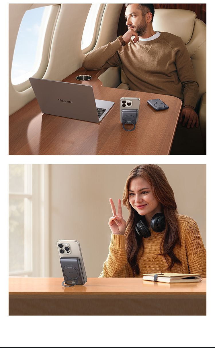 پاوربانک با قابلیت وایرلس شارژر با توان شارژ 20وات ظرفیت 10000میلی آمپرساعت از برند مک دودو مدل MCDODO MC-837 | جانبی360