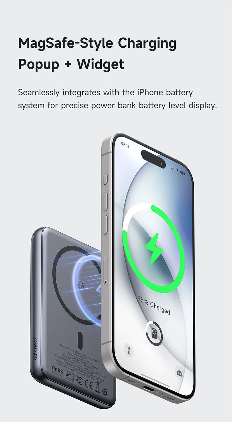 پاوربانک با قابلیت وایرلس شارژر با توان شارژ 20وات ظرفیت 5000میلی آمپرساعت از برند مک دودو مدل MCDODO MC-836 | جانبی360