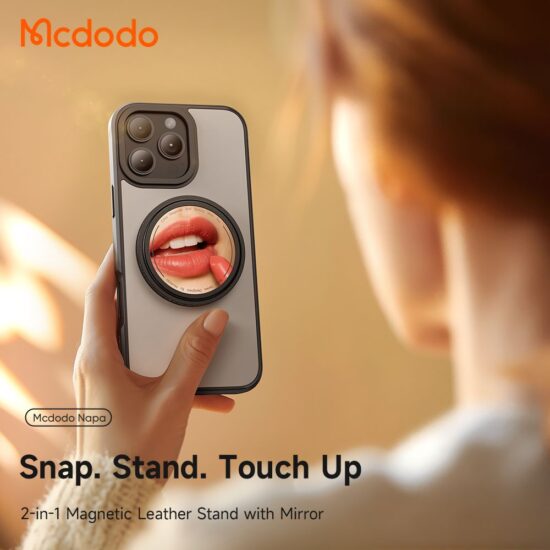 پاپ سوکت و هولدر انگشتی مگنتی بهمراه آیینه آرایش برند مک دودو مدل MCDODO MR-7912