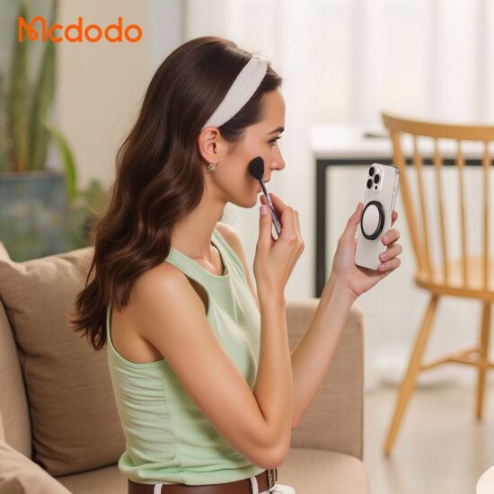 پاپ سوکت و هولدر انگشتی مگنتی بهمراه آیینه آرایش برند مک دودو مدل MCDODO MR-7912