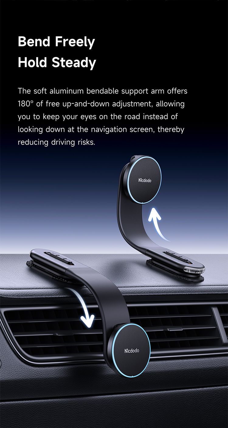 هولدر وایرلس شارژ مگنتی آهنربایی خم شونده و قابل انعطاف برای موبایل از برند مک دودو مدل MCDODO CH-629 براینصب بر روب کلیه داشبوردهای خودرو | جانبی360 هولدر وایرلس شارژ مگنتی آهنربایی خم شونده و قابل انعطاف برای موبایل از برند مک دودو مدل MCDODO CH-629 براینصب بر روب کلیه داشبوردهای خودرو | جانبی360